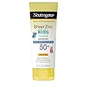 Neutrogena Sheer Zinc Oxide Kids Mineral Sunscreen Lotion, Broad Spectrum SPF 50+ with UVA/UVB Protection, Water-Resistant for 80 Minutes, Paraben Beauty & Personal Care Neutrogena