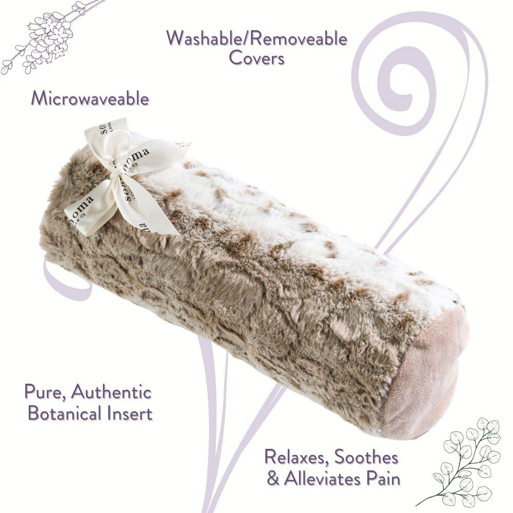 Sonoma Lavender Lavender Bolster Roll, Microwaveable, Hot/Cold, Relaxing Pain Relief, Neck, Back or Behind Knees, Removable/Washable Cover (Arctic Beauty and Personal Care Sonoma Lavender