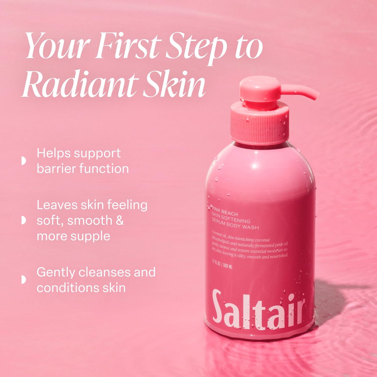 Saltair Body Wash Variety Pack - Santal Vanilla: Santal Bloom & Pink Beach - Moisturizing Body Wash - Scented Shower Gel for Women and Men - 2x 17oz Beauty & Personal Care Saltair