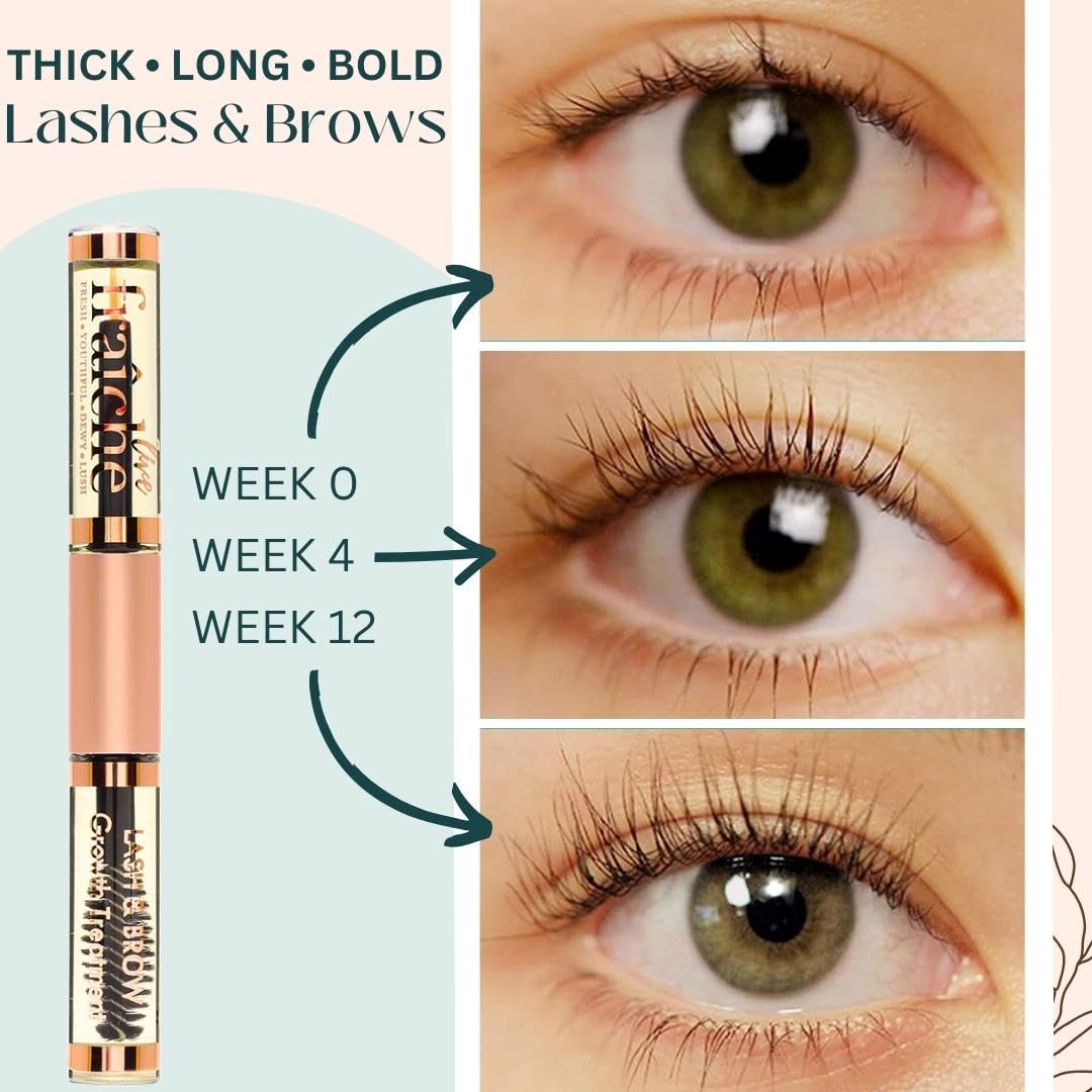 Lash Serum Mascara Tube DOUBLE PACK - Natural Eyelash Serum for Growth, Conditioning &Treatment - Eyelash Growth Serum with Organic Castor Oil - Brow Beauty & Personal Care Live Fraiche