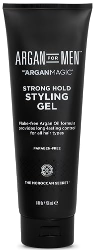 Argan Magic Strong Hold Styling Gel - Flake-Free Argan Oil Formula for Superior Hold and Long-lasting Control | Paraben Free, (8 Fl Oz) Beauty & Personal Care Argan Magic