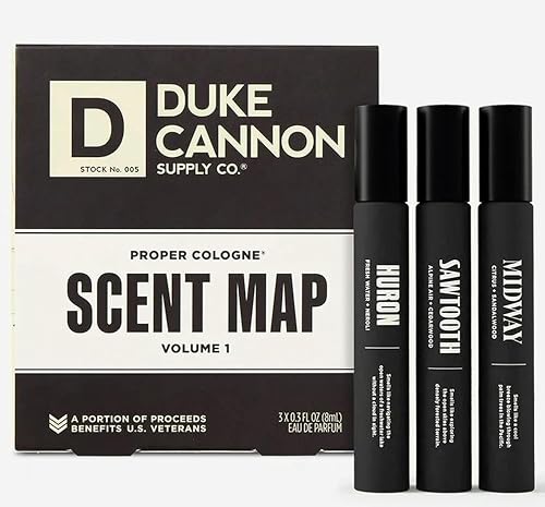 Duke Cannon Supply Co. Proper Cologne, 1.7 Fl Oz - Eau de Parfum for Men (0.9 Fl Oz, Sawtooth,Huron,Midway) Beauty & Personal Care Duke Cannon Supply Co.