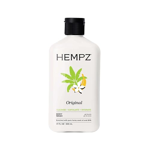 Hempz Body Wash - Original Floral & Banana - Hydrating for Sensitive Skin, Scented, Exfoliating with Shea Butter, Pure Hemp Seed Oil, and Algae Beauty & Personal Care Hempz
