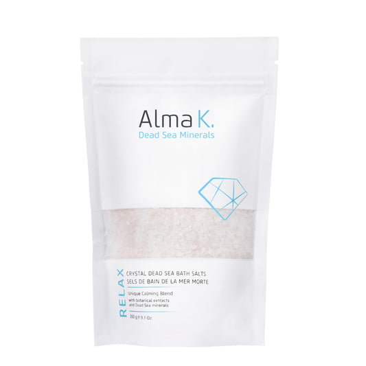 Alma K Crystal Dead Sea Bath Salts - Gently Exfoliates and Hydrates - White Tea and Neroli Scent - for Bath Soak and Relaxing Foot Bath Salt - 9.1 oz Beauty and Personal Care ALMA K