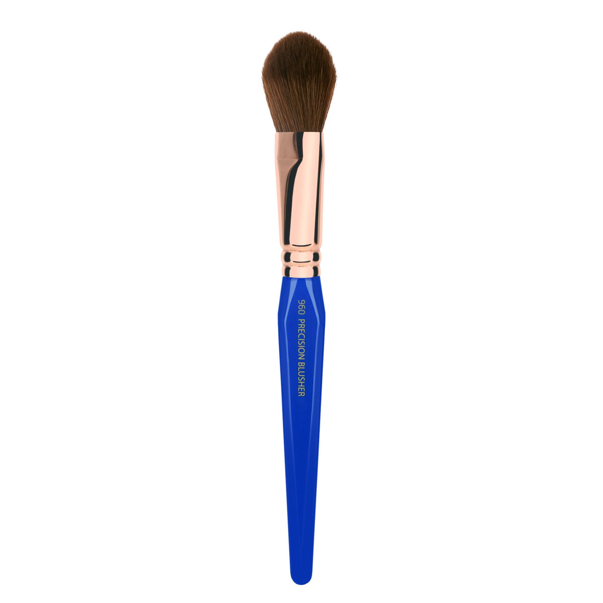Bdellium Tools Professional Makeup Brush - Golden Triangle 960 Precision Blusher - With All Vegan and Soft Synthetic Fibers, For Applying Blush (Blue