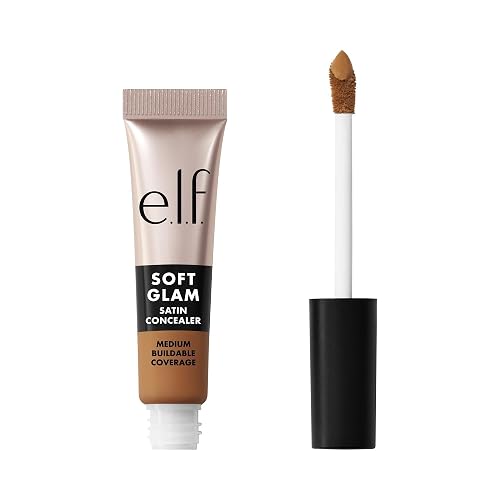 e.l.f. Soft Glam Satin Concealer, Medium Coverage For Blemishes & Under-Eye, Crease-Resistant, Long Lasting, Vegan & Cruelty-Free, 41 Tan Neutral Beauty & Personal Care e.l.f.