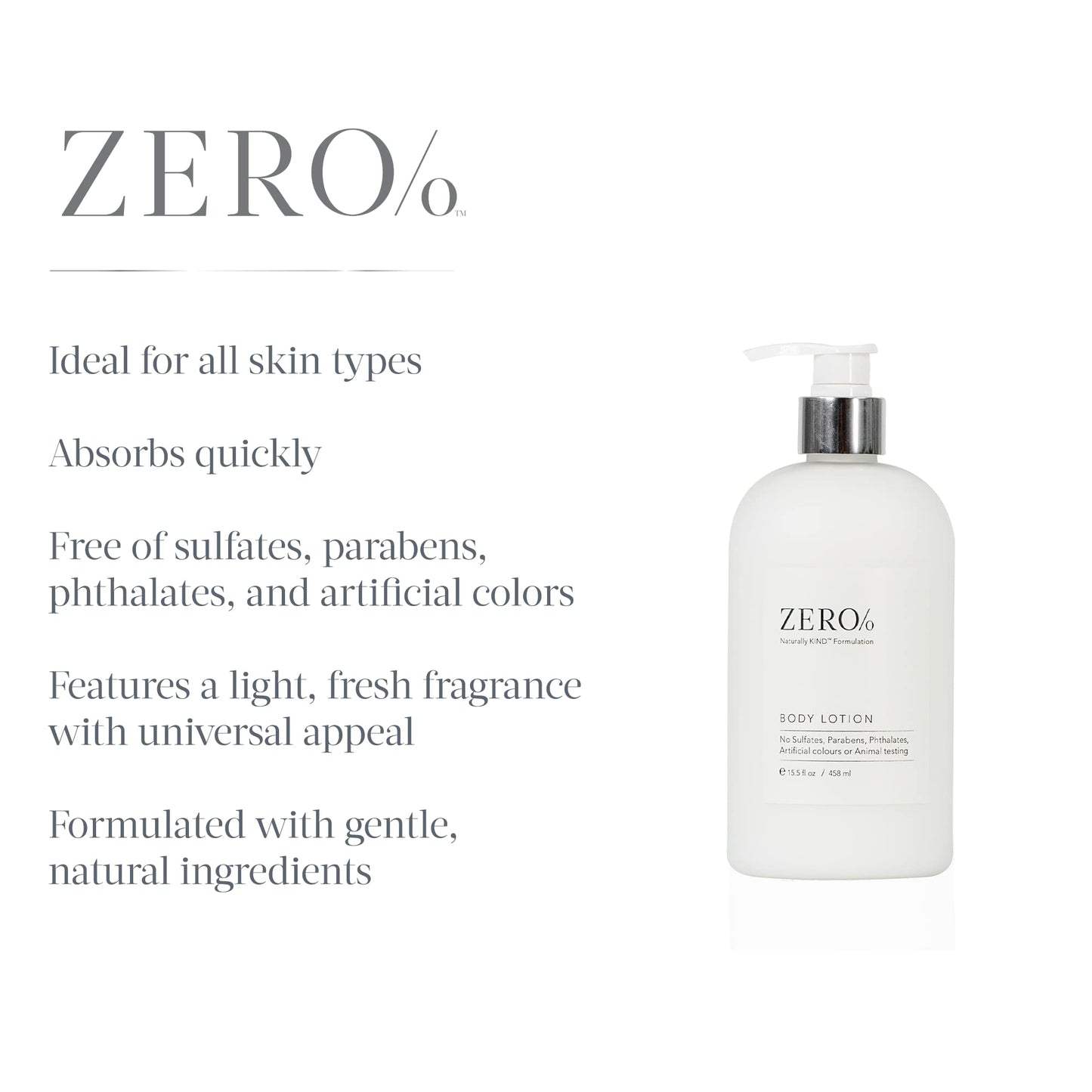 Zero% Unisex Body Lotion - 15.5oz - Light and fresh, Nourishing, Zero Parabens, Sulfates, and Phthalates Beauty & Personal Care Gilchrist & Soames