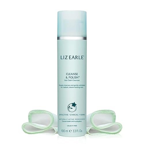Liz Earle Cleanse & Polish Hot Cloth Face Wash - Gentle Facial Cleanser & Exfoliating Cotton Cloth - Boosts Hydration and Reveals Instant Radiance Beauty & Personal Care Liz Earle
