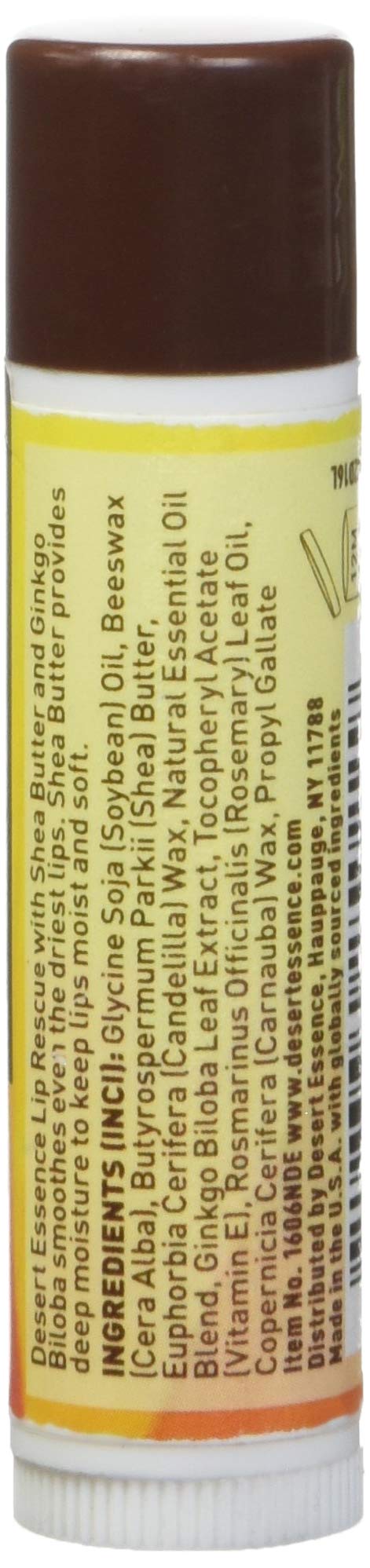 Desert Essence Lip Rescue Ultra Hydrating with Shea Butter - 0.15 Oz - Soft Moisturizer Balm Stick - Ginkgo Biloba Extract - Soothes Dry Or Cracked Beauty & Personal Care Desert Essence