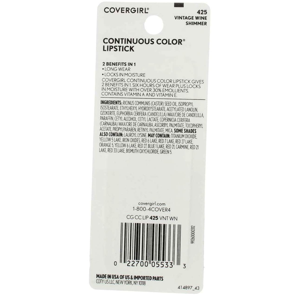 Cover Girl 05533 425vtgwn Cclp Shm Vtg Wn, Pack of 5