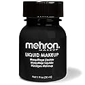Mehron Makeup Liquid Makeup | Face Paint and Body Paint Perfect for Halloween, Cosplay I Air Brush Compatible (1 oz) (BLACK) Beauty & Personal Care Mehron