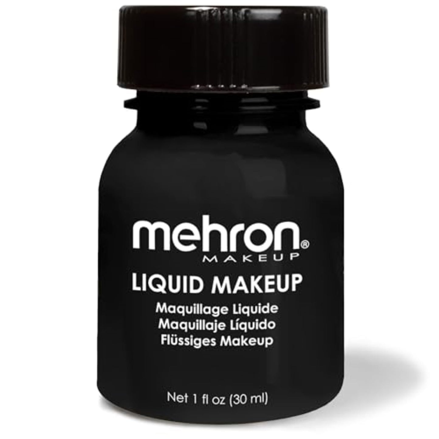 Mehron Makeup Liquid Makeup | Face Paint and Body Paint Perfect for Halloween, Cosplay I Air Brush Compatible (1 oz) (BLACK) Beauty & Personal Care Mehron