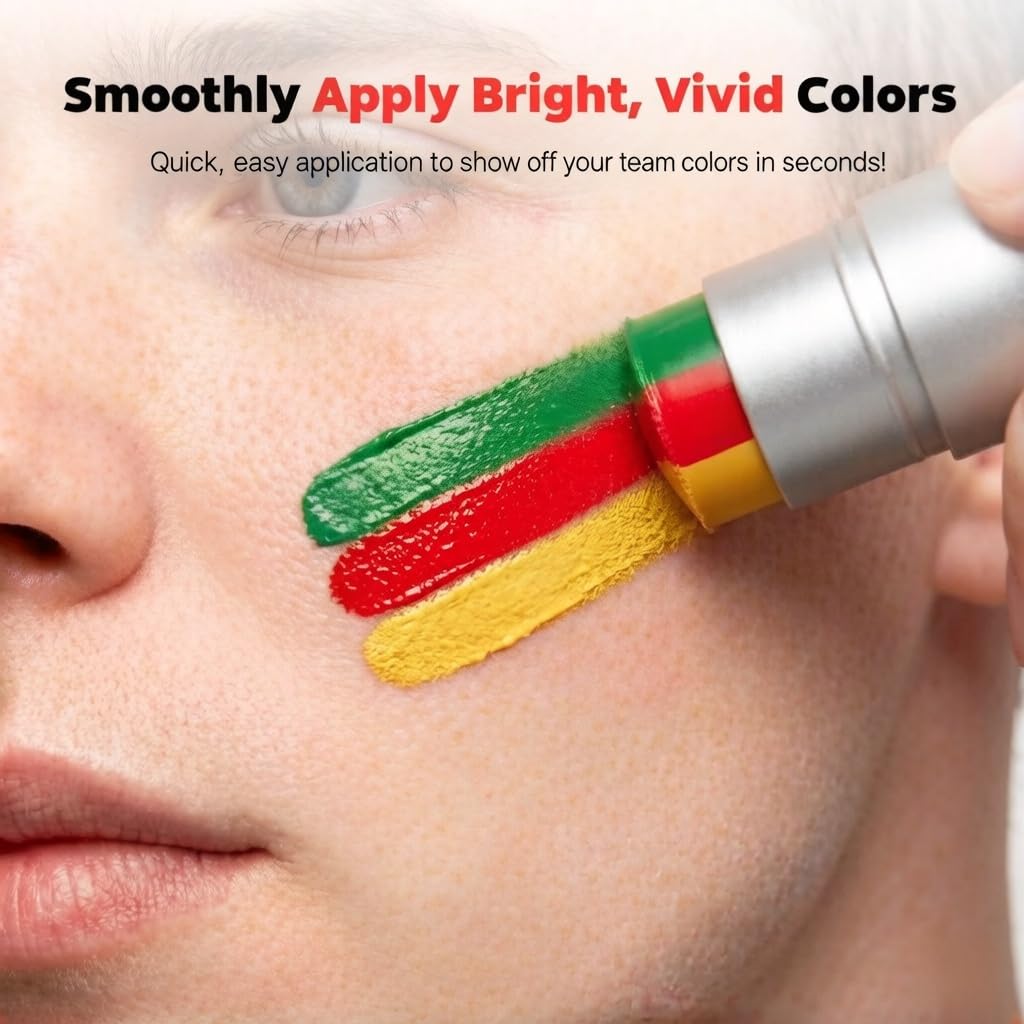 Red White Blue Face Paint Sticks, Patriotic Face & Body Paint for Sports, Festivals and Parties Beauty & Personal Care INQUADR