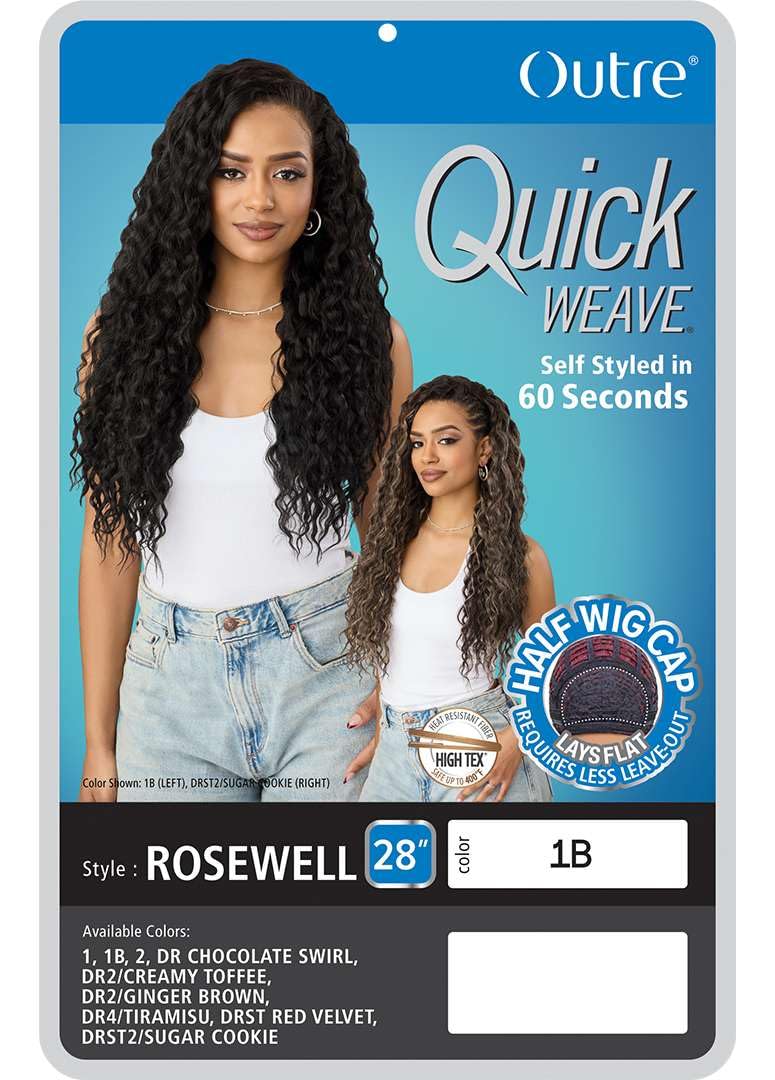 Outre Quick Weave Synthetic Half Wig - Rosewell (DR CHOCOLATE SWIRL)