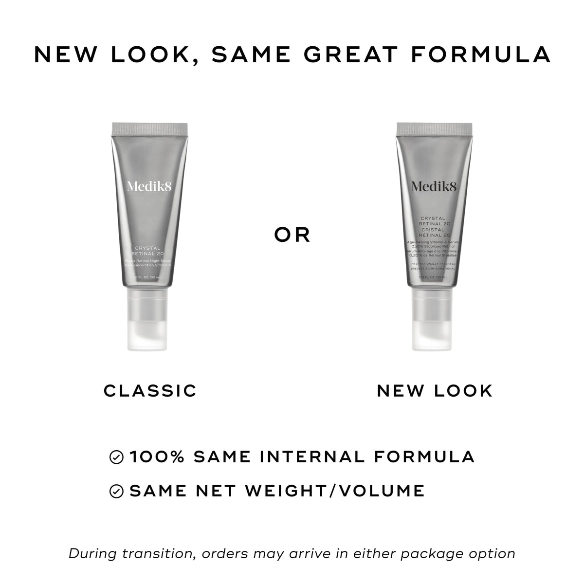 Medik8 Crystal Retinal 20 - Firming Skin Regenerating Retinaldehyde Serum - Night Serum with Hyaluronic Acid and Vitamin E - Gluten Free - 1 oz