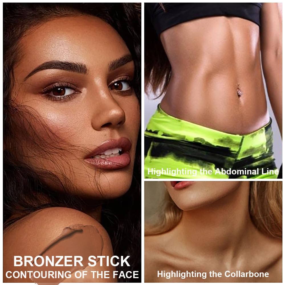 Cream Bronzer Stick, Multi-use Contour Stick for Face Shaping, Matte Finish Beauty Wand for Sculpt the Face, Easy to Apply, Longwear, Waterproof Beauty & Personal Care Lezero