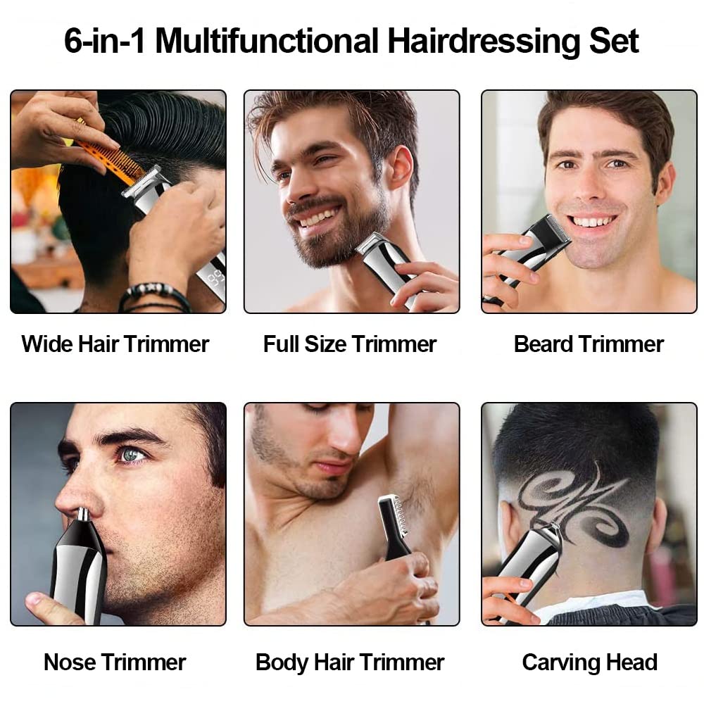 HIONJIN Hair Cutting Machine Clipper Multifunctional Trimmer for Men Nose Trimmer Beard Hair Clippers Professional Electric Hair Shaving Beauty and Personal Care HIONJIN