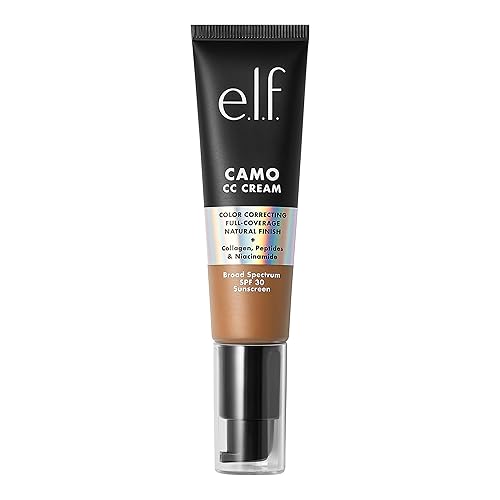 e.l.f. Camo CC Cream, Color Correcting Medium-To-Full Coverage Foundation with SPF 30, Deep 510 C, 1.05 Oz (30g) Beauty & Personal Care e.l.f.