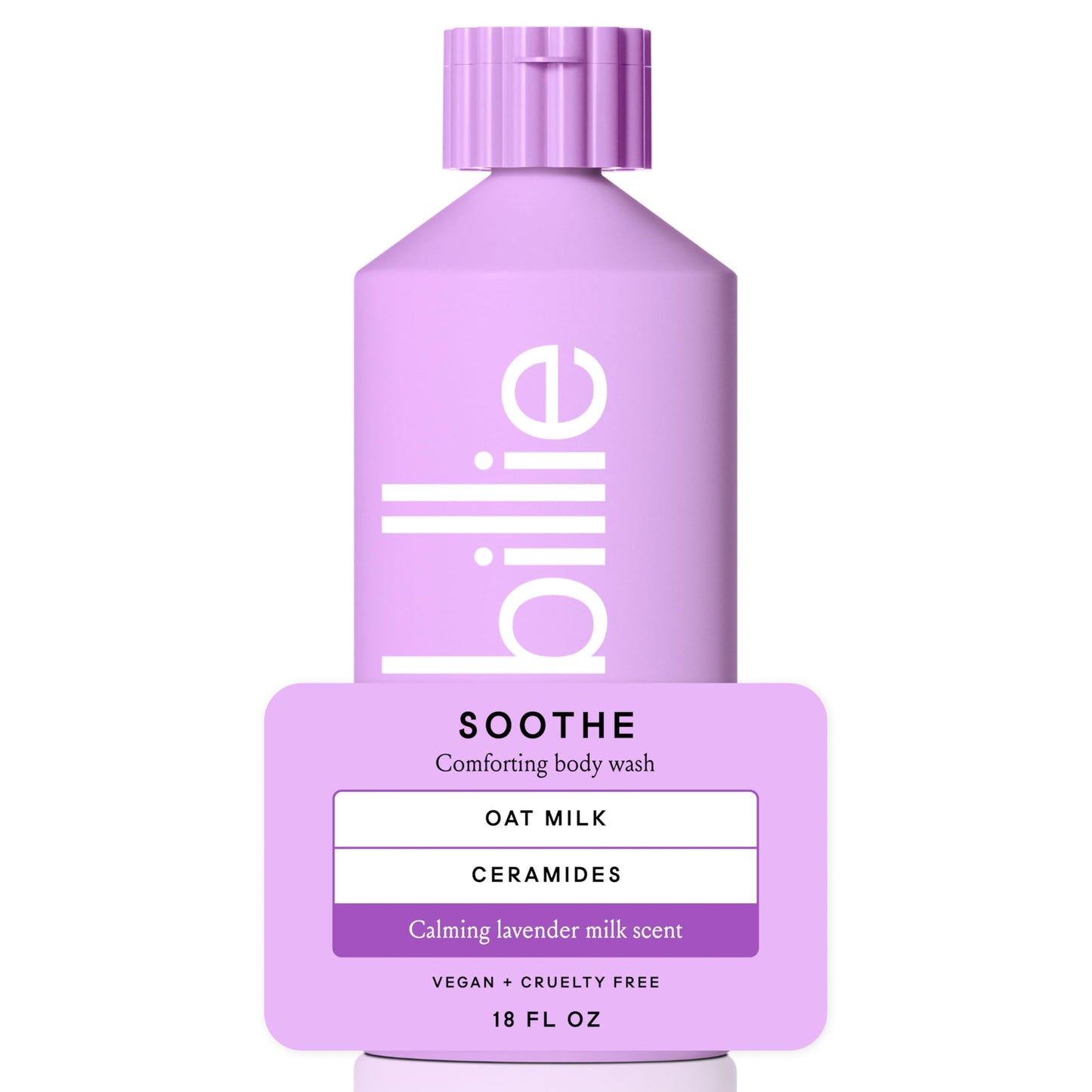 Billie Soothe Comforting Womens Body Wash, 18 fl oz, Calming Lavender Milk Scent, Vegan, Cruelty Free Beauty & Personal Care Billie