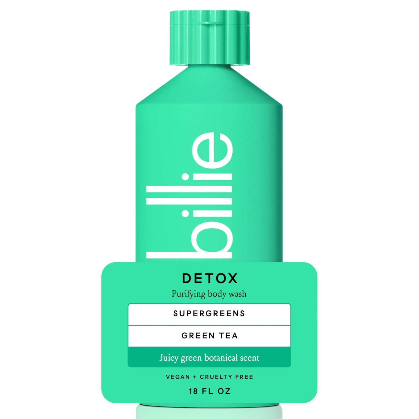Billie Detox Purifying Womens Body Wash, 18 fl oz, Juicy Green Botanical Scent, Vegan, Cruelty Free Beauty & Personal Care Billie