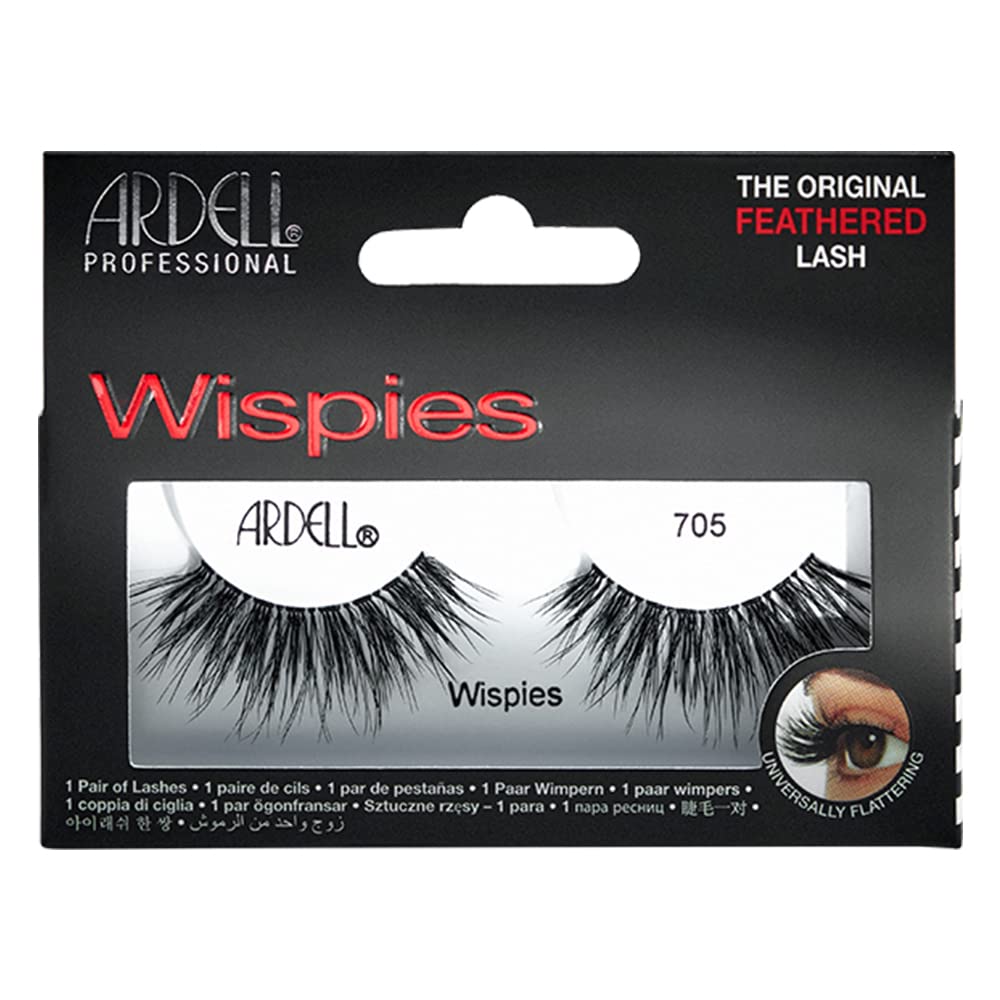 Ardell Wispies False Lashes 705 - Full Volume False Eyelashes, Long & Fluffy Lashes for Natural Look, 1 Pair Beauty & Personal Care Ardell