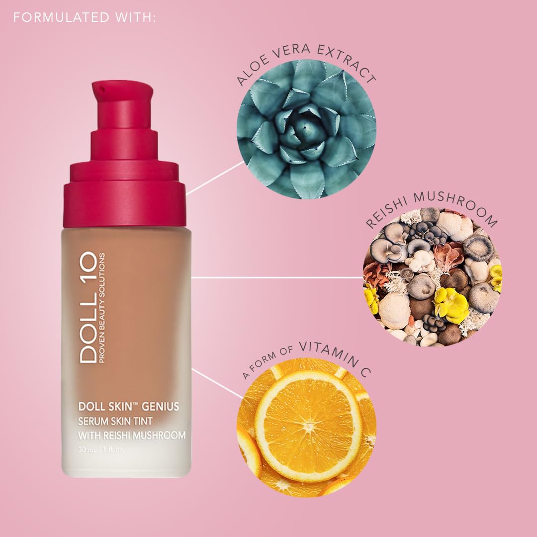 Doll Skin Genius™ Serum Skin Tint With Reishi Mushroom (Deep) Beauty & Personal Care DOLL 10