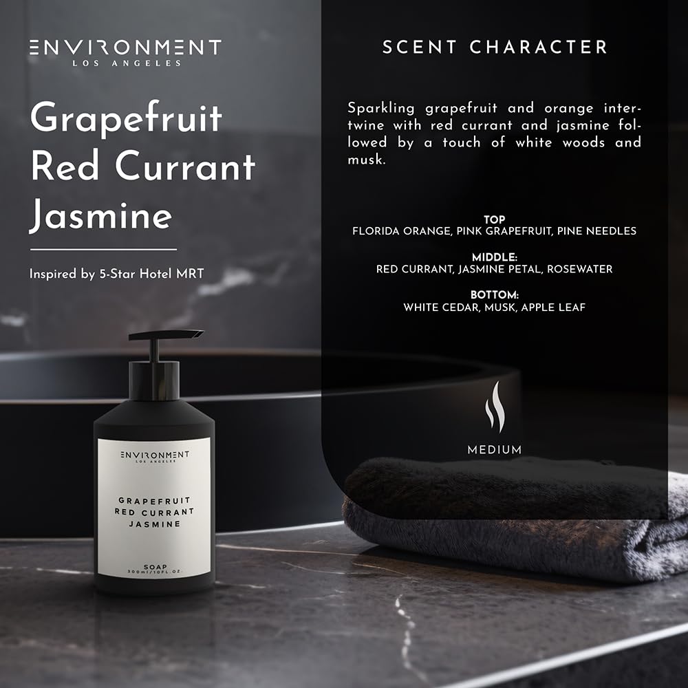 ENVIRONMENT Inspired by 5-Star Resort MRT Hand Soap, 300ml Luxury Liquid Hand Soap (Grapefruit | Red Currant | Jasmine) Home Essentials, Kitchen Beauty & Personal Care ENVIRONMENT