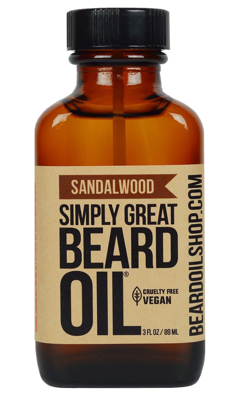 Simply Great Beard Oil - SANDALWOOD Scented - Holiday Gifts - Stocking Stuffers - Beard Conditioner 3 Oz Easy Applicator - Natural - Vegan and Cruelty Beauty and Personal Care Simply Great Beard Oil