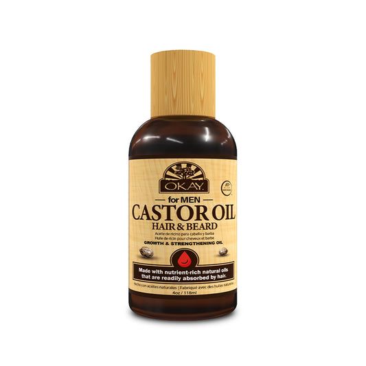 OKAY | Men's Castor Oil Beard and Hair Growth Oil | For All Hair Types & Textures | Stimulates Hair Growth | Readily Absorbed | Free of Silicone Beauty & Personal Care OKAY