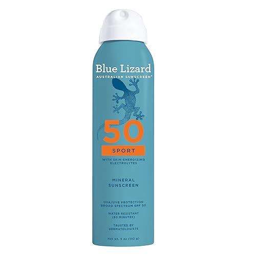 BLUE LIZARD Sport Mineral Sunscreen Spray SPF 50+, Dermatologist-Recommended Brand, Broad-Spectrum UVA/UVB Protection, Water-Resistant, Zinc Oxide Beauty & Personal Care BLUE LIZARD