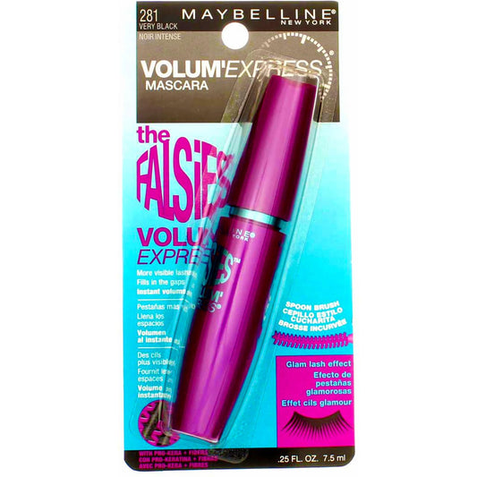 Maybelline Volum' Express The Falsies Spoon Brush Washable Mascara, Very Black [281], 0.25 oz (Pack of 7) Beauty & Personal Care Maybelline New York