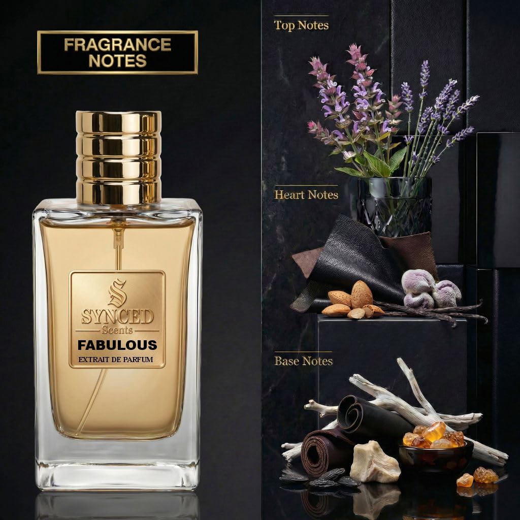 SYNCED Scents FABULOUS Inspired by F. Fabulous Perfume for Men and Women - Long Lasting Leather Woody Fragrance - Intense Bold Warm Spicy Lavender Beauty & Personal Care SYNCED Scents
