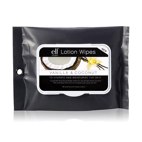 e.l.f. Lotion Wipes, Vanilla & Coconut, 15 Count Beauty & Personal Care e.l.f.