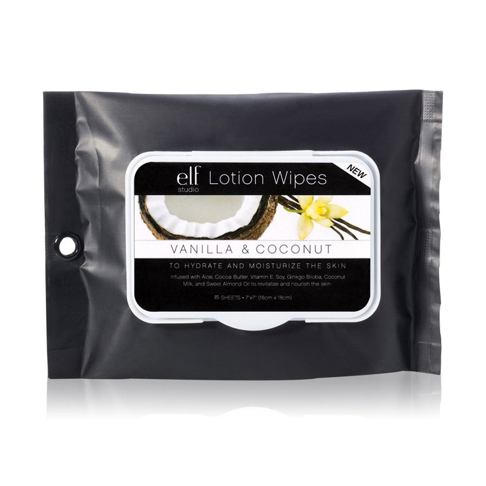 e.l.f. Lotion Wipes, Vanilla & Coconut, 15 Count Beauty & Personal Care e.l.f.
