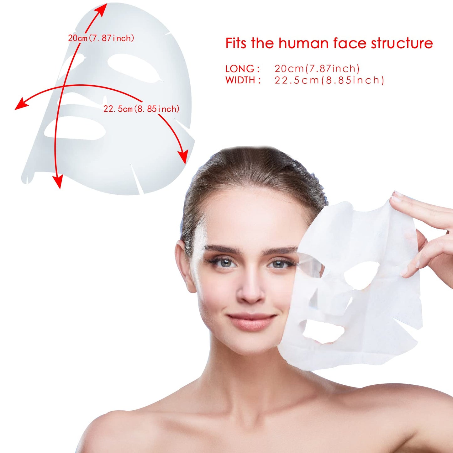 Cayanmydery cotton Facial Mask Paper, Spa Skin Care Face Mask Paper Pre-cut Facial Paper Sheet Facial Mask (100 Pcs) Beauty & Personal Care Cayanmydery