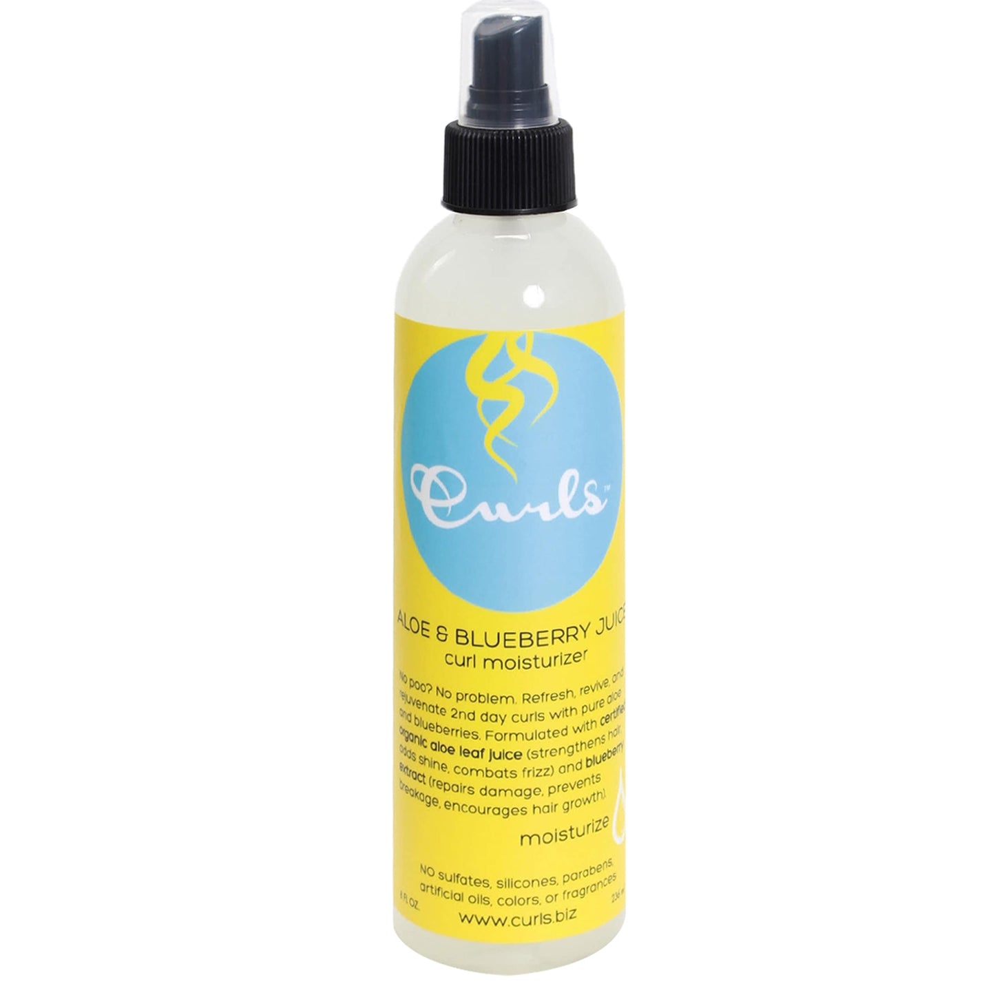 CURLS Aloe & Blueberry Juice Curl Moisturizer (8oz) Curl Refresher Spray for Curly Hair with Organic Blueberries Extract and Aloe Leaf Juice to Revive Beauty & Personal Care Curls