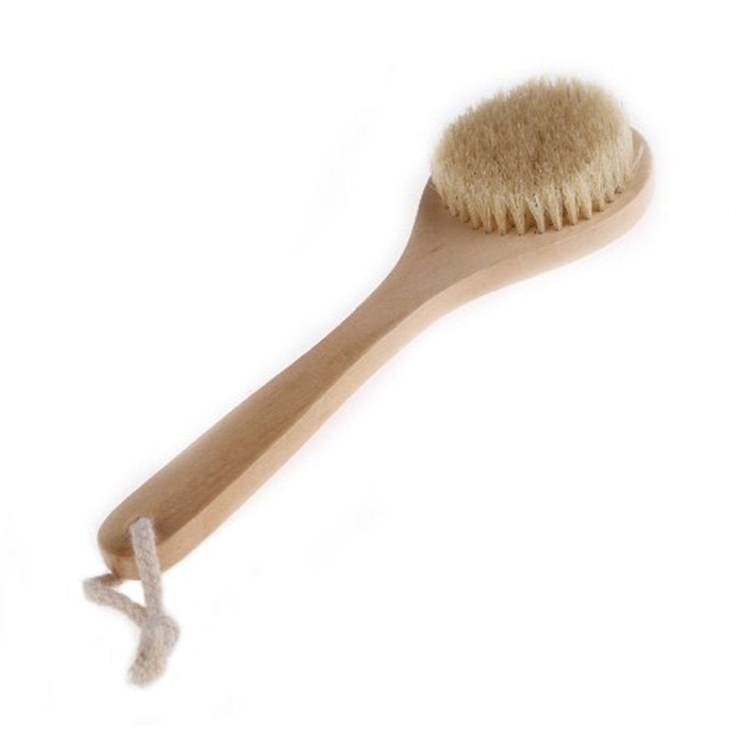 AnHua®Natural Bristle Middle Long Handle Wooden Shower Body Bath Brush Round Head Beauty and Personal Care JIAHAO