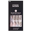 KISS Masterpiece One-Of-A-Kind Luxe Mani Premium Special Effects Design Coffin Shape Glossy Iridescent Glue-On Long Length Nails with Faux Jewels MP01 Beauty & Personal Care KISS