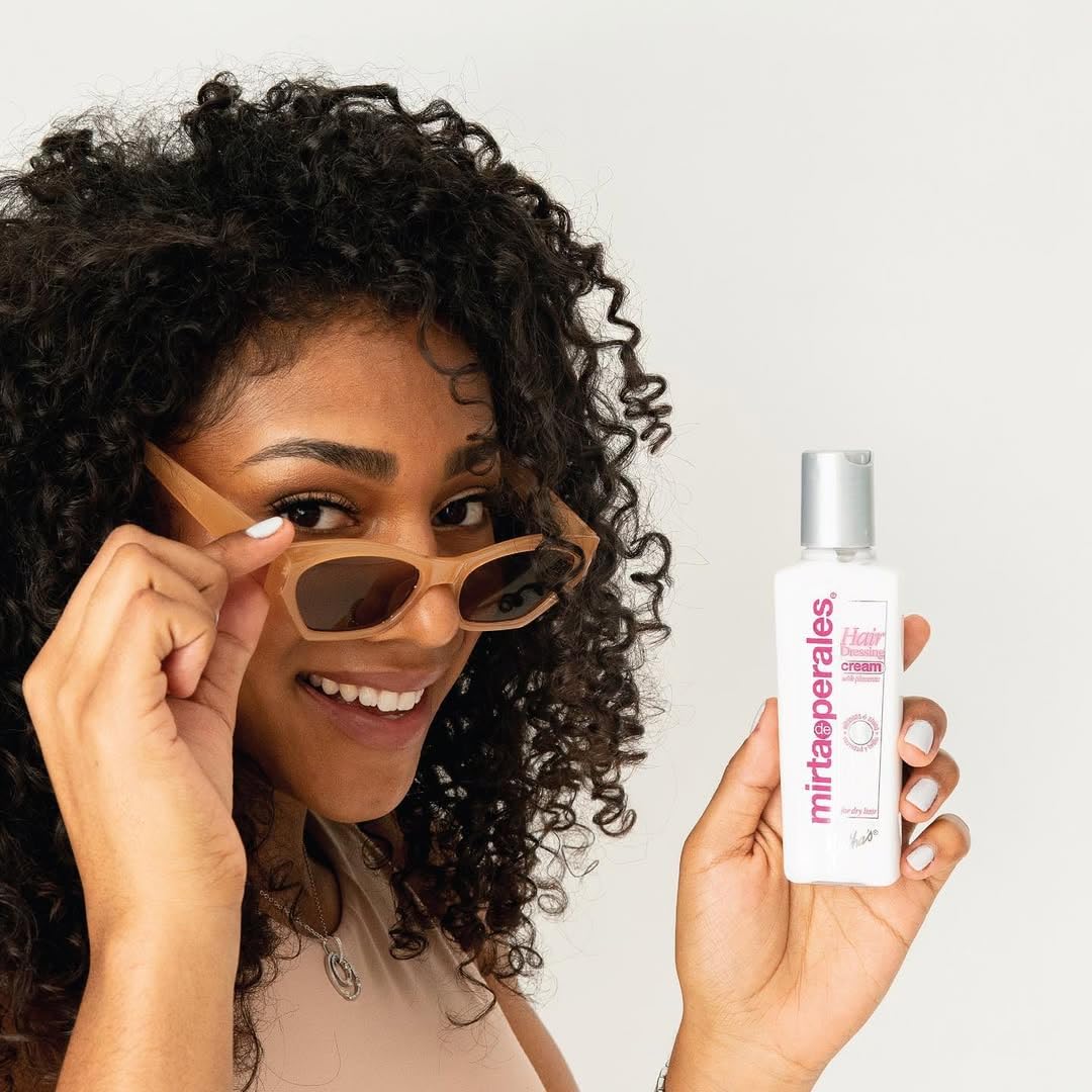 Mirta De Perales Cream Hairdressing with Placenta for Dry, Dull & Frizz-Prone Hair | Daily Styling Cream with Soy Placenta Extract & Mineral Oil | Beauty & Personal Care Mirta De Perales