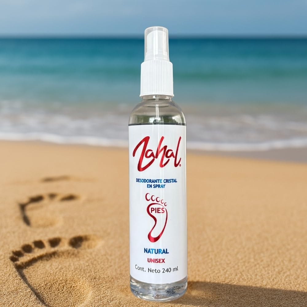 Zahal, Natural foot deodorant spray unisex paraben-free, alcohol-free, fragrance-free odor control 8.0 oz Beauty and Personal Care Zahal