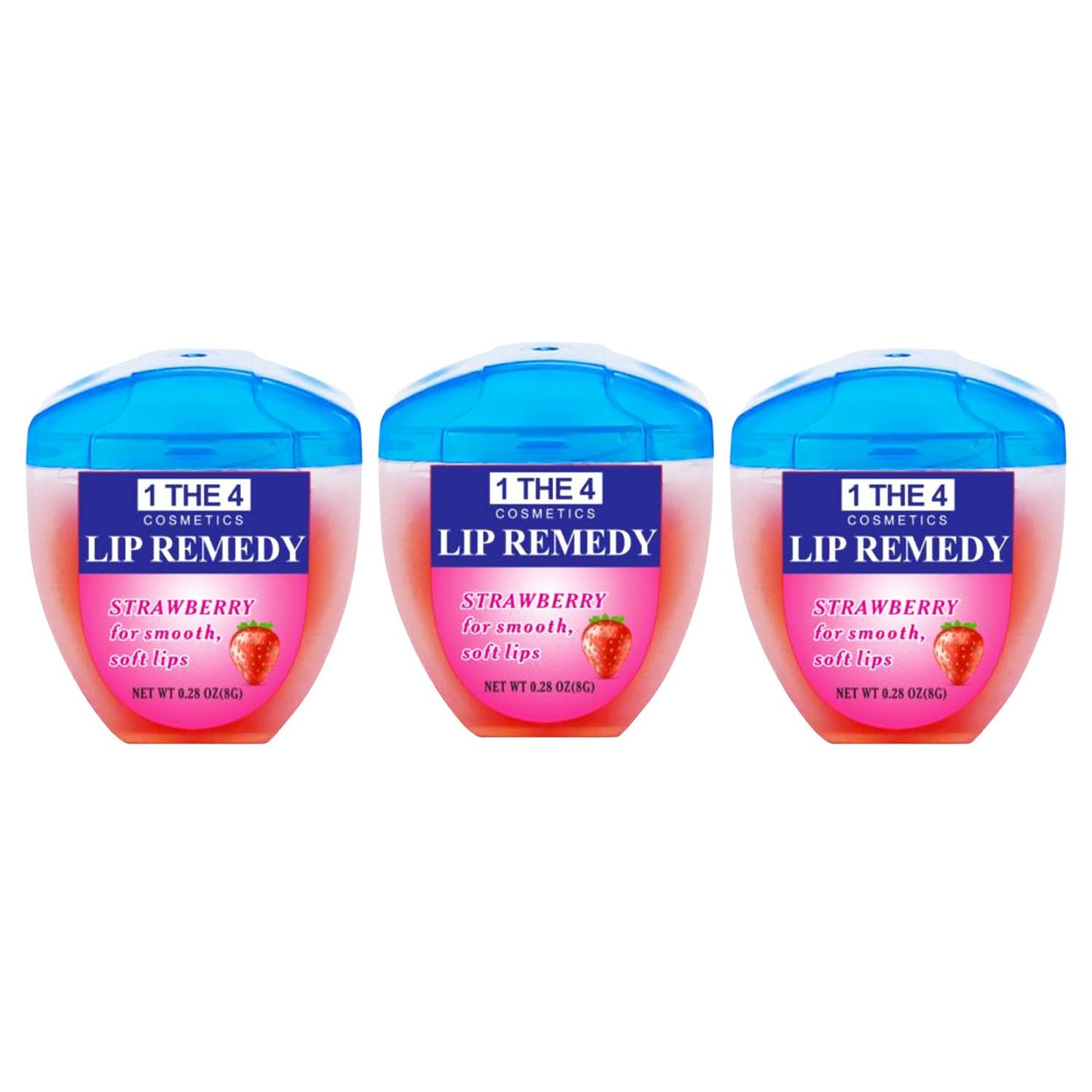Lip Remedy Lip Balm 0.28oz Strawberry Scented Long-Lasting Hydration Repairs Dry Cracked Lips Overnight Moisturizing Formula (Strawberry, 3 Pack) Beauty and Personal Care STAR CARE