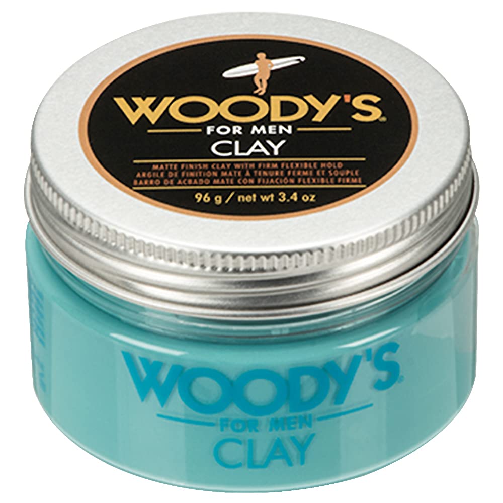 Woody's Premium Hair Clay for Men - Matte Finish, Pomade for Men Stronghold, Texturizing & Sculpting Hair Styling Clay, Flexible Control, 3.4 oz Beauty & Personal Care Woody's