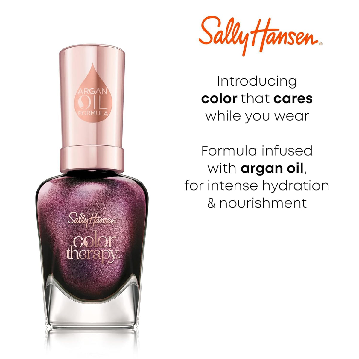 Sally Hansen Color Therapy Nail Polish | Biotin, Argan Oil, Long Lasting, Healthy Nails, Nail Strengthener, Semi-Opaque | 539 Bare Kiss | Nude Pink Beauty & Personal Care Sally Hansen