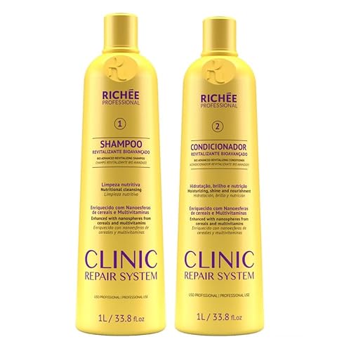 Richée Professional | Clinic Repair System Home Care Kit | Shampoo And Conditioner | (2x) 1000 ml / 33.8 fl.oz. Beauty & Personal Care Richée Professional
