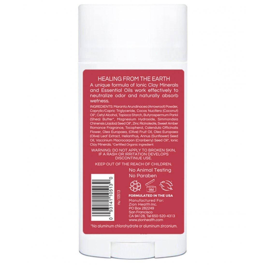 Zion Health Glide, ClayDry Deodorant, Sweet Romance, 2.8 oz (80 g) Beauty and Personal Care Adama Minerals
