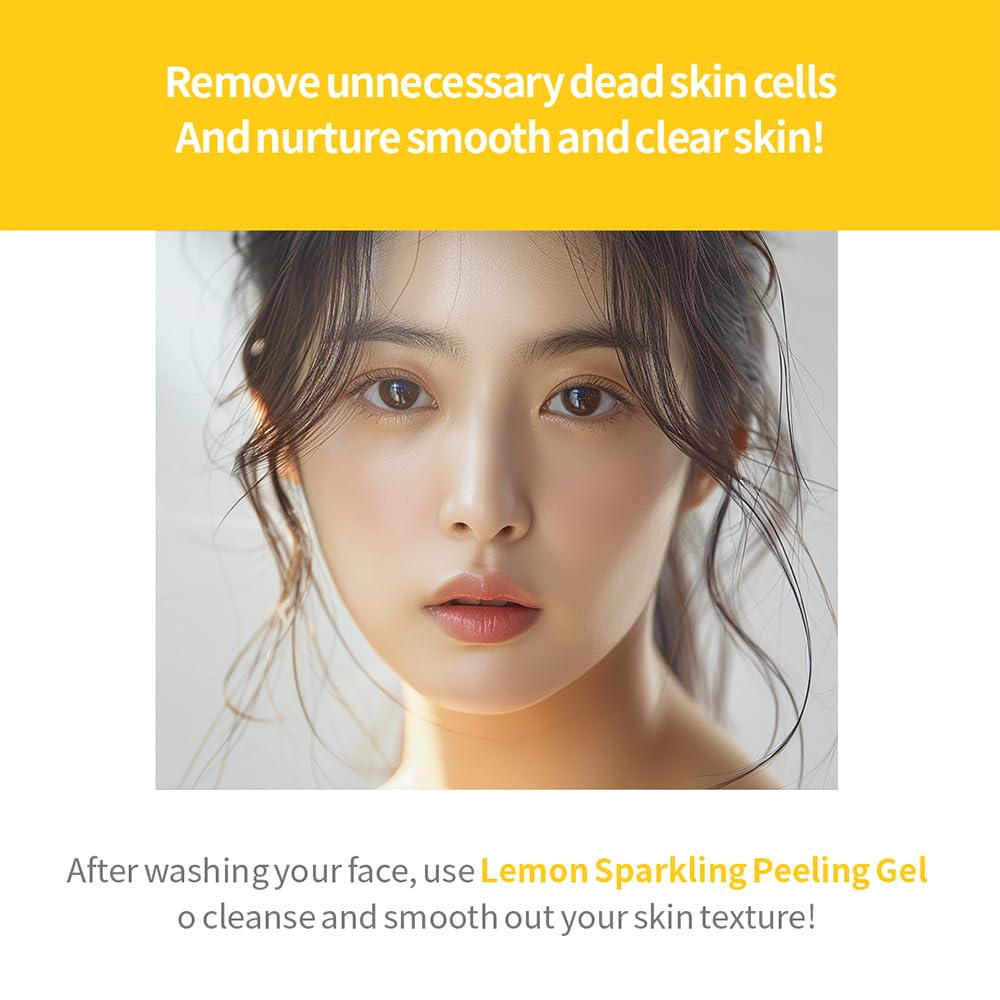 SECRETKEY Lemon Sparkling Peeling Gel, Lemon Extract with AHA & BHA, Gentle Exfoliator for Radiant, Smooth-Looking Skin, Helps Refine Pores and Uneven Beauty & Personal Care Secret Key