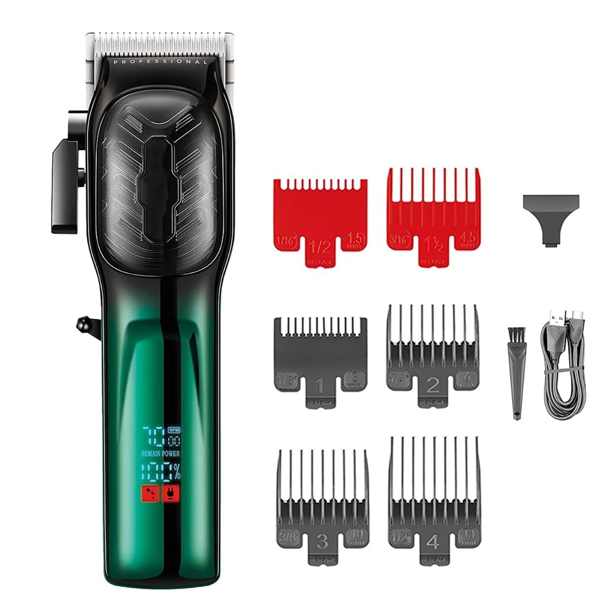 QDKVTNDJZ Hair Clippers for Men, Men's Barber Scissors Adjustable Electric Rechargeable Men's Barber Scissors(Green) Beauty and Personal Care QDKVTNDJZ