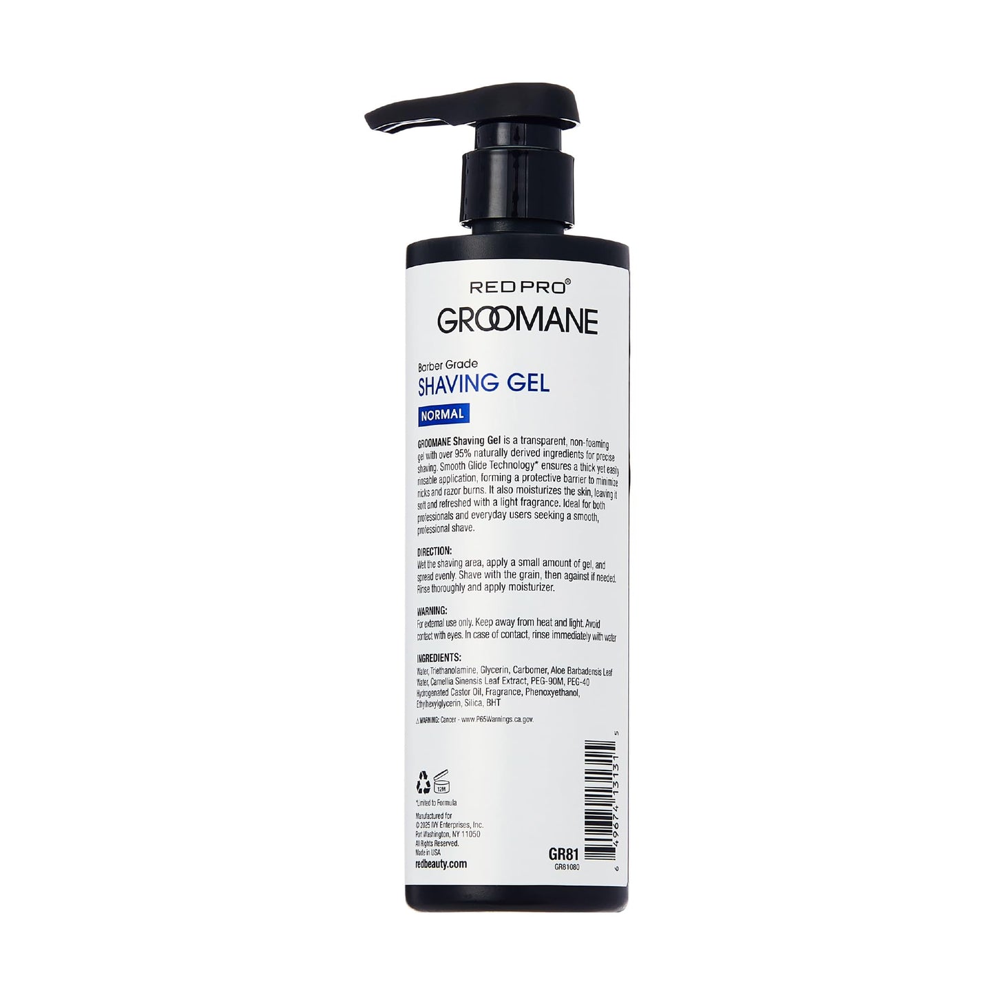 RED Pro GROOMANE Barber-Grade Shaving Gel for Men, Non-Foaming Clear Aloe Vera Shave Gel, Smooth Razor Glide, Precision Line-Ups, Anti-Irritation… Beauty & Personal Care RED Pro