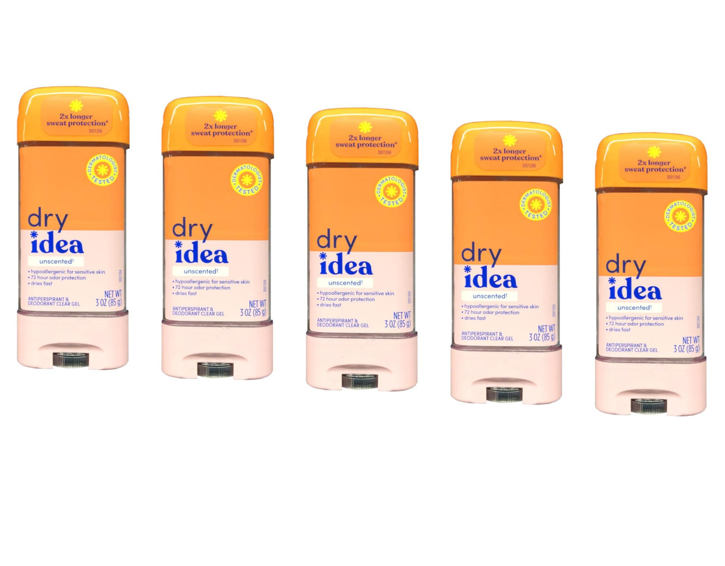Dry Idea Advanced Dry Unscented Antiperspirant & Deodorant Clear Gel 3 oz (Pack of 5) Beauty and Personal Care Dry Idea