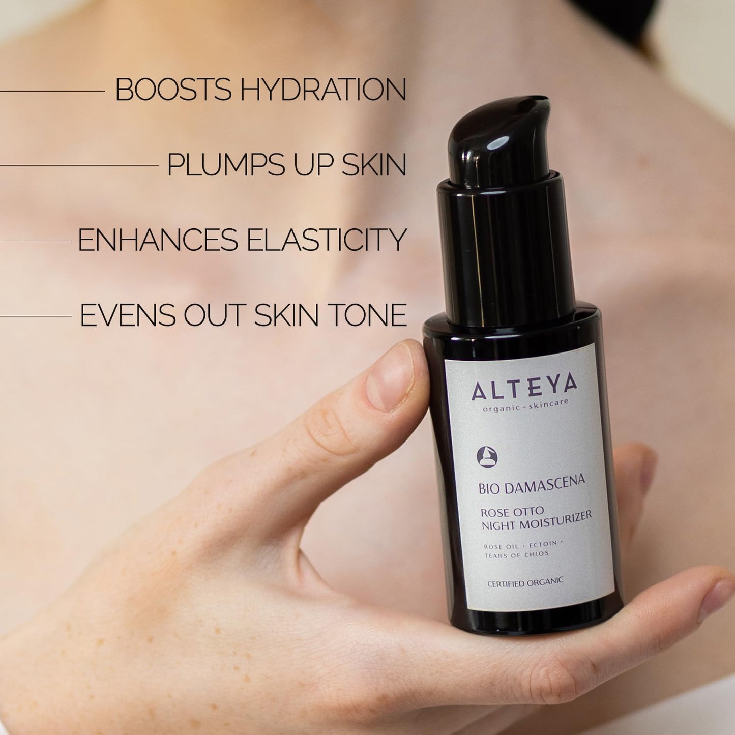 Alteya Organics Night Moisturizer Certified Organic Skin Care 1.7 Fl Oz/50 mL Bio Damascena Award-Winning Face Cream With Organic Bulgarian Rose Oil Beauty & Personal Care Alteya